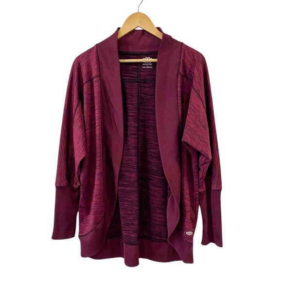 Maurice In Motion Scuba Sporty Cardigan - Burgundy - Sz Large - Picture 2 of 8
